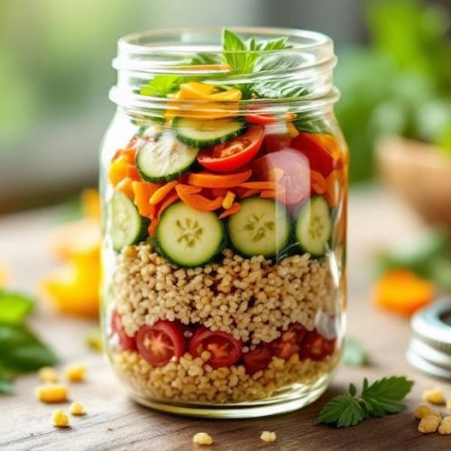 Quinoa Veggie Jar Salad - Fresh Start 30: A Journey To Better Health